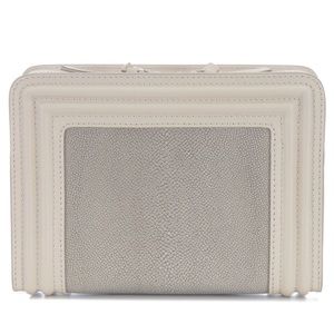 Vivian Nora double zip crossbody bag in ecru